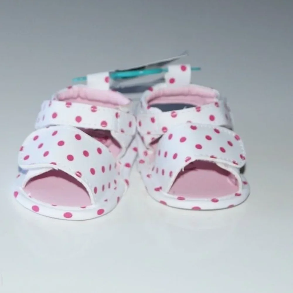 Roxy Baby Girl White and Pink Polka Dot Sandals